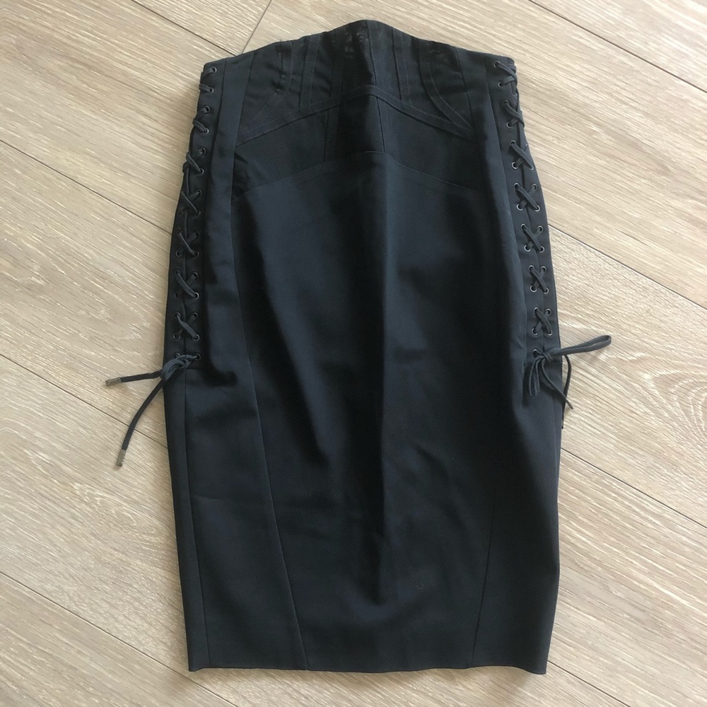 Antonio Berardi High Waisted Pencil Skirt Mesh Tie